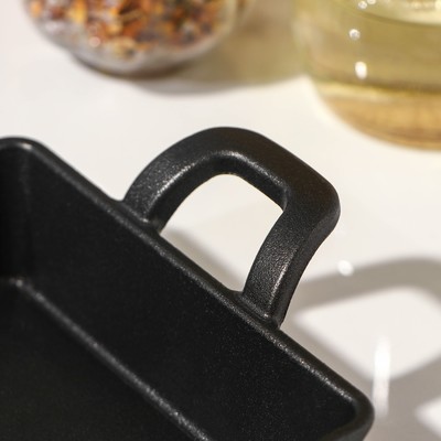 Сковорода «Квадрат. Глубокий», 12.5×12.5×3.5 см, индукция, чугун, чёрная