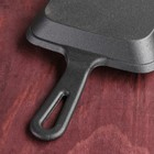 Сковорода-гриль чугунная «Квадрат. Гриль», 13,5×13,5×2 см, чугунная ручка - Фото 3