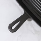 Сковорода-гриль чугунная «Квадрат. Гриль», 19×19×3 см, чугунная ручка, цвет чёрный - Фото 4