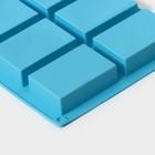 Форма для выпечки Доляна «Фигуры.Прямоугольник», силикон, 22×20.5×2.5 см, 6 ячеек (5.5×8 см), голубая - Фото 2