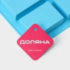 Форма для выпечки Доляна «Фигуры.Прямоугольник», силикон, 22×20.5×2.5 см, 6 ячеек (5.5×8 см), голубая - Фото 6