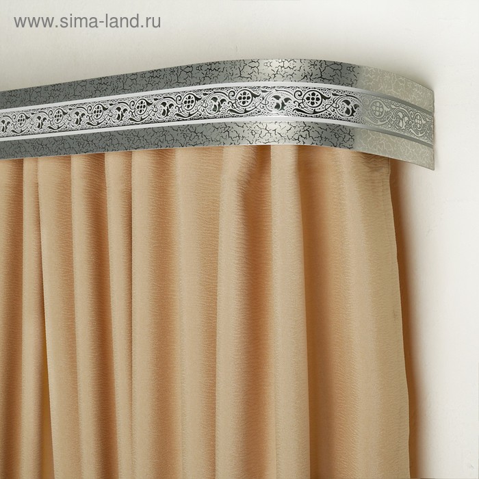 Карниз трёхрядный «Ультракомпакт. Грация серебро», 180 см, с декоративной планкой 7 см, элегант - Фото 1