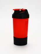 Шейкер спортивный для коктейлей и протеина, с чашей, красно-чёрный, 500 мл - Фото 3