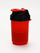 Шейкер спортивный для коктейлей и протеина, с чашей, красно-чёрный, 500 мл - Фото 2