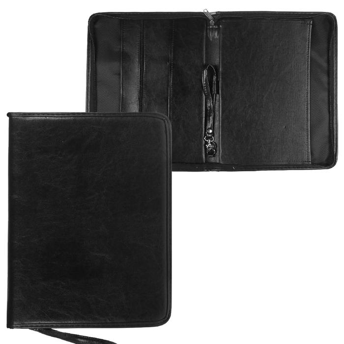 Папка деловая Calligrata «Люкс» искусственная кожа, для бумаг, для офиса, 360×260×30 мм, 6Д041, чёрная - Фото 1