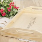 Поднос с декором Доляна, 40×30×7.5 см, дерево сосна, бежевый - Фото 3