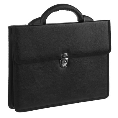 Портфель деловой 340×260×80 мм, 2 отделения, искусственная кожа «Вырица» чёрный 4С11