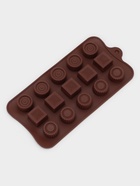Форма для конфет и шоколада Доляна «Кружочки, квадратики», силикон, 21.5×10.4×1.5 см, 15 ячеек, коричневая - Фото 2