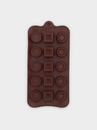 Форма для конфет и шоколада Доляна «Кружочки, квадратики», силикон, 21.5×10.4×1.5 см, 15 ячеек, коричневая - Фото 3