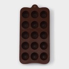 Форма для шоколада Доляна «Ассорти», силикон, 21,5×10,4×1,5 см, 15 ячеек, цвет коричневый - Фото 3