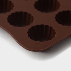Форма для шоколада Доляна «Ассорти», силикон, 21,5×10,4×1,5 см, 15 ячеек, цвет коричневый - Фото 5
