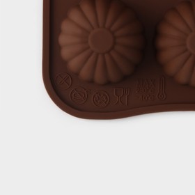 Форма для шоколада Доляна «Ассорти», силикон, 21,5×10,4×1,5 см, 15 ячеек, цвет коричневый