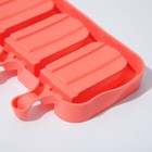 Форма для мороженого «Эскимо макси», силикон, 19,5×14,5×2,5 см, 3 ячейки (8,2×4,6 см), цвет МИКС - Фото 5