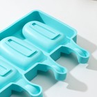 Форма для мороженого Доляна «Эскимо малое», силикон, 21,5×12,5×2 см, 4 ячейки (6,9×3,8 см), цвет МИКС - Фото 4