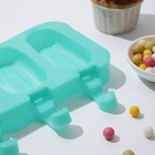 Форма для мороженого «Эскимо классика», силикон, 25,8×14,6×2,6 см, 4 ячейки, цвет МИКС - фото 4252150