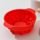 Форма для выпечки Доляна «Подсолнух», силикон, 15.3×13 см, внутренний размер 12×12×4.5 см, цвет красный - Фото 3