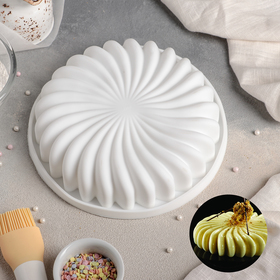 Форма силиконовая для муссовых десертов и выпечки Доляна «Нежная сладость», 20×4,5 см, цвет белый