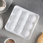 Форма для муссовых десертов и выпечки Доляна «Сладкие шарики», 14,8×4,1 см (внутренний размер 12,5×12,5 см), силикон, цвет белый - Фото 3
