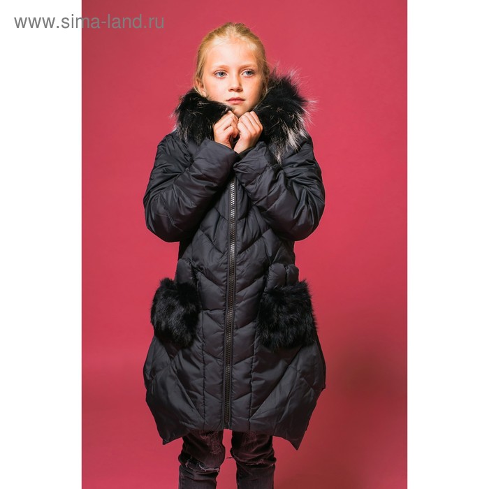 Куртка для девочки "Милашка", рост 134-140 см, цвет чёрный - Фото 1