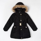 Куртка удлиненная для девочки "Золотые пуговки", рост 116-122 см, цвет чёрный - Фото 5