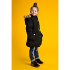 Куртка удлиненная для девочки "Золотые пуговки", рост 122-128 см, цвет чёрный - Фото 2