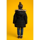 Куртка удлиненная для девочки "Золотые пуговки", рост 122-128 см, цвет чёрный - Фото 3