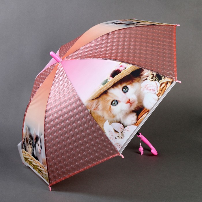 Зонт детский 3Д «Модная кошечка», D=80 см - Фото 1