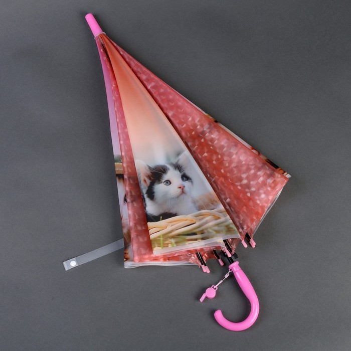 Зонт детский 3Д «Модная кошечка», D=80 см - фото 1884871926