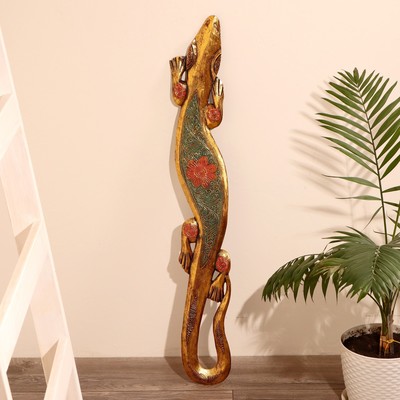 Панно настенное «Геккон цветущий сад», 14×1×100 см