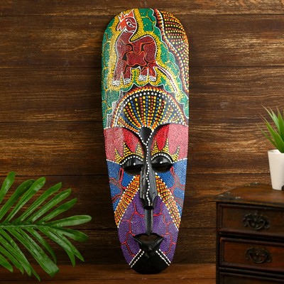 Маска «Абориген жираф», 3×12×50 см, дерево