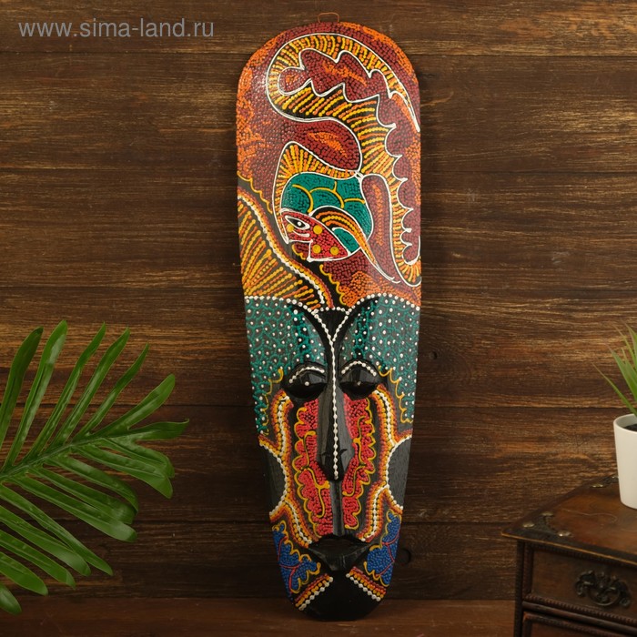 Маска «Абориген рыбка», 3×12×50 см, дерево
