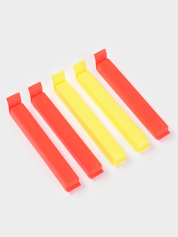 Зажимы для пакетов Доляна «Лёд», 10.5 см, 5 шт., МИКС - Фото 1