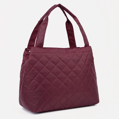 Сумка дорожная, 3 отдела на молниях, цвет бордовый