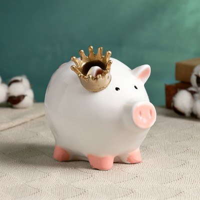 Копилка для денег «Свинка принцесса», полистоун, 15×12×17 см