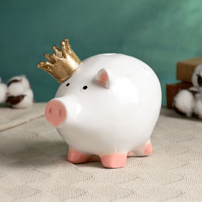 Копилка для денег «Свинка принцесса», полистоун, 15×12×17 см