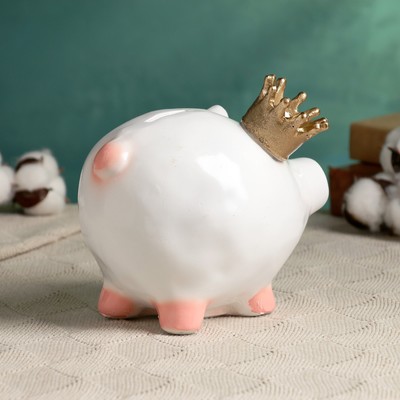 Копилка для денег «Свинка принцесса», полистоун, 15×12×17 см