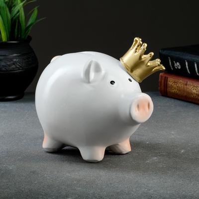 Копилка для денег «Свинка принцесса», полистоун, 15×12×17 см