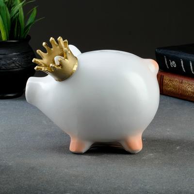 Копилка для денег «Свинка принцесса», полистоун, 15×12×17 см