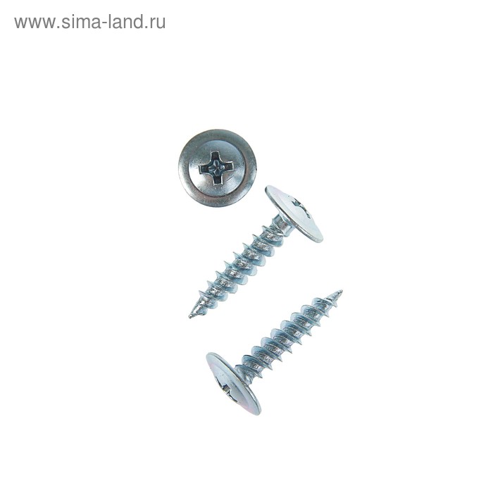 Саморез с прессшайбой, 4.2х19 мм, острый, цинк, 13000 шт. - Фото 1
