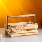 Подарочный ящик «Двушка», 24.5×13.5×9 см, деревянный, с ручкой, цвет обожжённое дерево - Фото 1