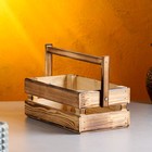 Кашпо деревянное 24.5×13.5×9 см "Двушка Лайт", двухреечное, обжиг Дарим Красиво - фото 8411261
