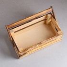 Подарочный ящик «Двушка», 24.5×13.5×9 см, деревянный, с ручкой, цвет обожжённое дерево - Фото 3