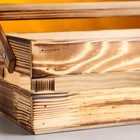 Кашпо деревянное 24.5×13.5×9 см "Двушка Лайт", двухреечное, обжиг Дарим Красиво - фото 8411263