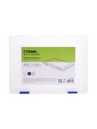 Папка для документов А4 Стамм, 230×305×23 мм, пластик, прозрачный корпус, синие защелки 3870111