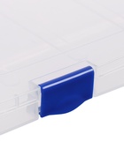 Папка для документов А4 Стамм, 230×305×23 мм, пластик, прозрачный корпус, синие защелки 3870111