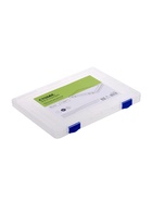 Папка для документов А4 Стамм, 230×305×23 мм, пластик, прозрачный корпус, синие защелки 3870111