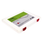 Папка для документов А4, с красными защелками, 230 х 305 х 23 мм, прозрачный корпус - Фото 2