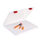 Папка для документов А4, с красными защелками, 230 х 305 х 23 мм, прозрачный корпус - Фото 3