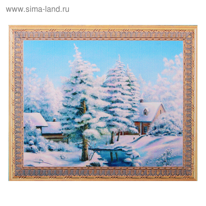 Картина стразами "Морозный пейзаж" 50х40 см - Фото 1