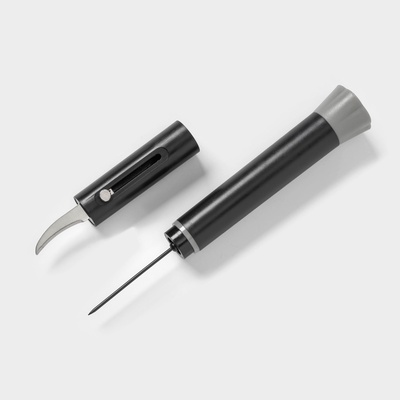 Штопор для вина вакуумный «Умница», 19 см, цвет чёрный